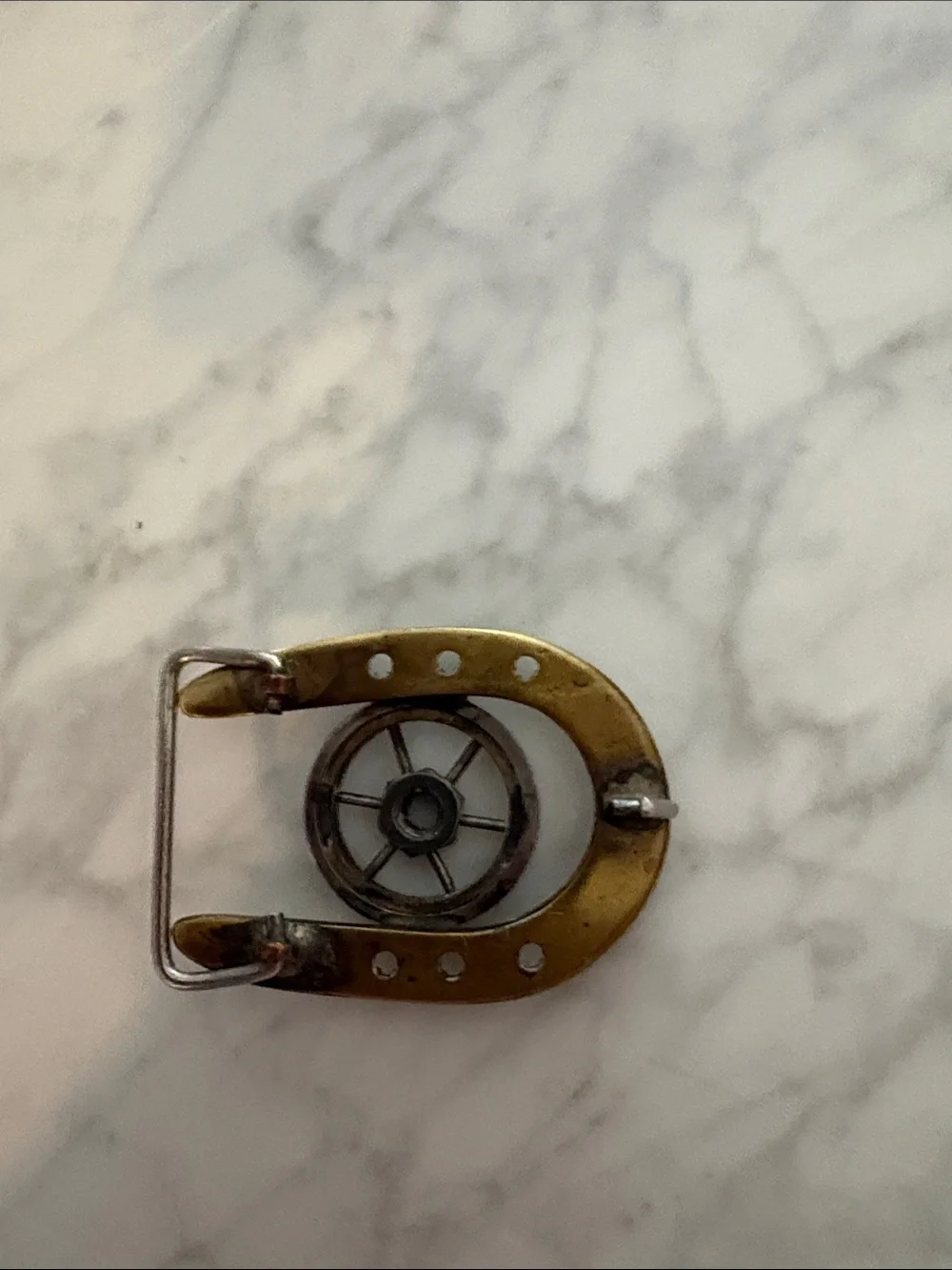 Gold-Tone Metal Wearable Accessory - Decorative Belt Buckle